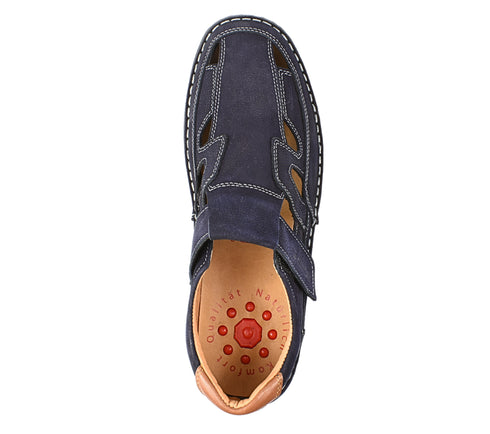 Pantofi vara casual, barbati, OTTER, 9543 bleumarin, piele intoarsa